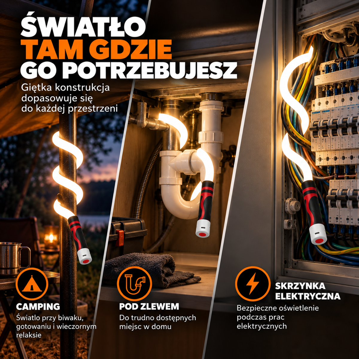 FlexiBeam™ - Giętka lampa LED 360°