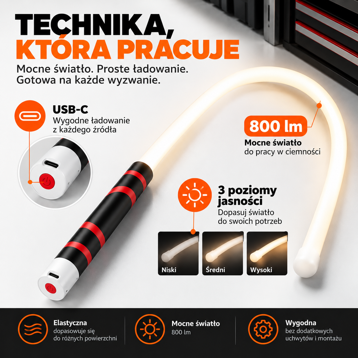 FlexiBeam™ - Giętka lampa LED 360°