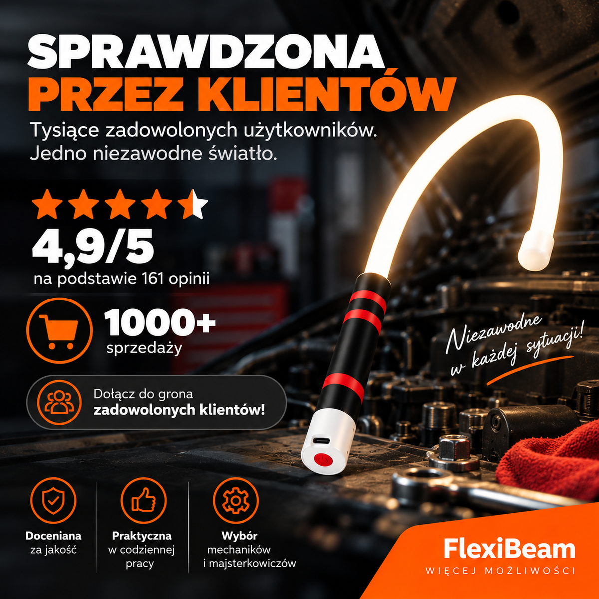 FlexiBeam™ - Giętka lampa LED 360°